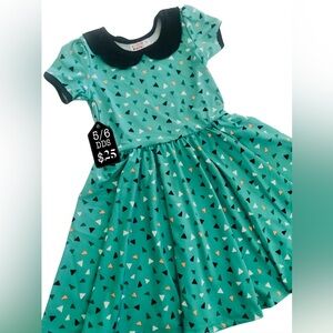 Peter Pan collar cap sleeve twirl dress